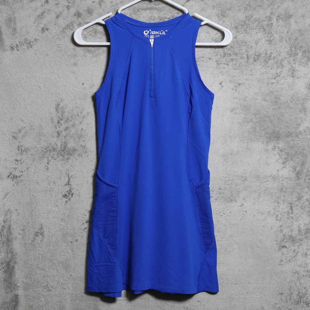 IBKUL Dress Womens XS Blue Sleeveless 1/4 Zip Athletic Golf Tennis Preppy